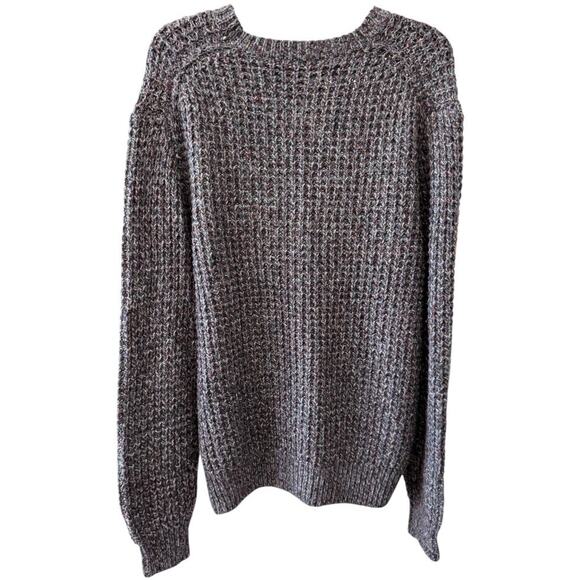 VINCE Gray Marled Waffle Wool Cashmere blend Crew Neck Sweater S Christmas - Picture 6 of 8